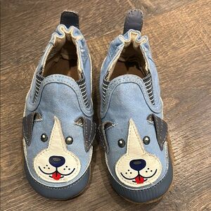 Robeez Blue and Gray Baby Moccasins with Animal Face